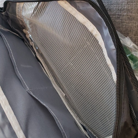 FITDON Large Waterproof Toiletry Bag for Men Black with White Stripe - Picture 6 of 10